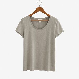 Daily Ritual Supima Cotton Gray Scoop Neck Tee Shirt  Size XL Elevated Basic